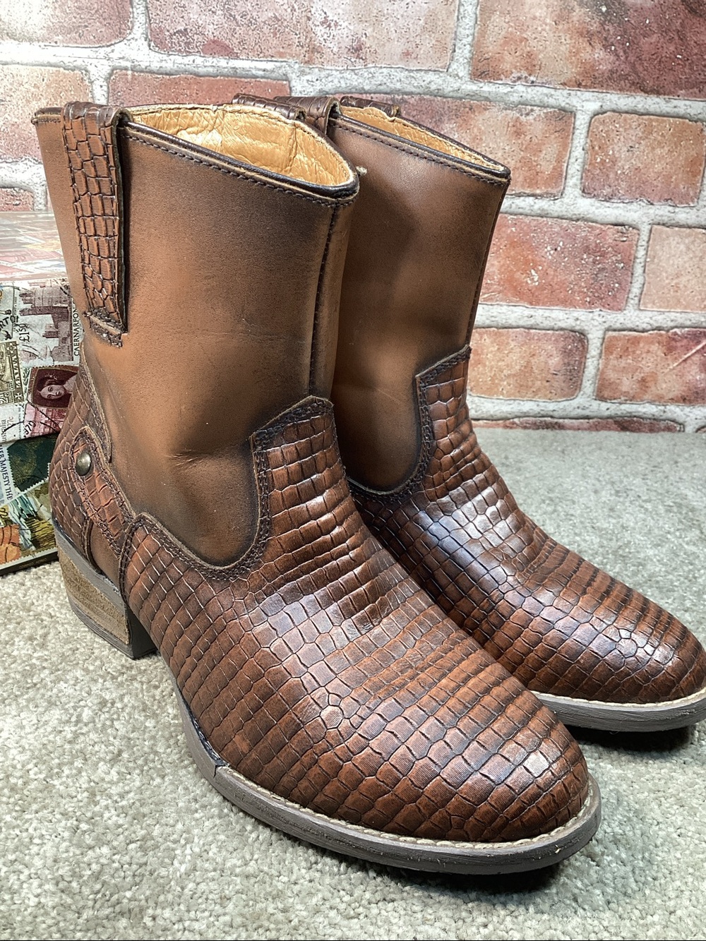 Sterling River womens western cowboy ankle boots size 7.5